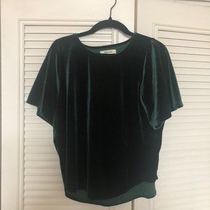 Forest Green Velvet Madewell Top